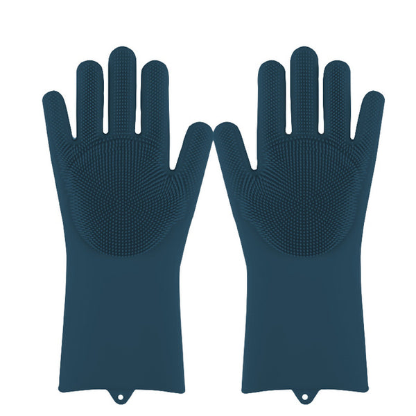 at Home Blue Silicone Scrubber Gloves - 2 ct